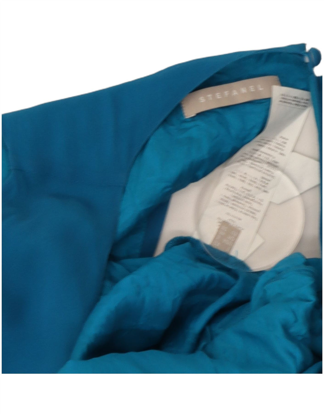 Stefanel Vestido de mujer de gran tamaño con hombros descubiertos, talla 8, color azul medio