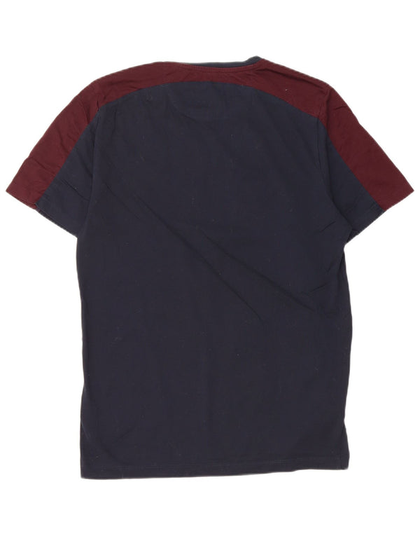 Camiseta Reiss para hombre Top Small de algodón con bloques de color azul marino