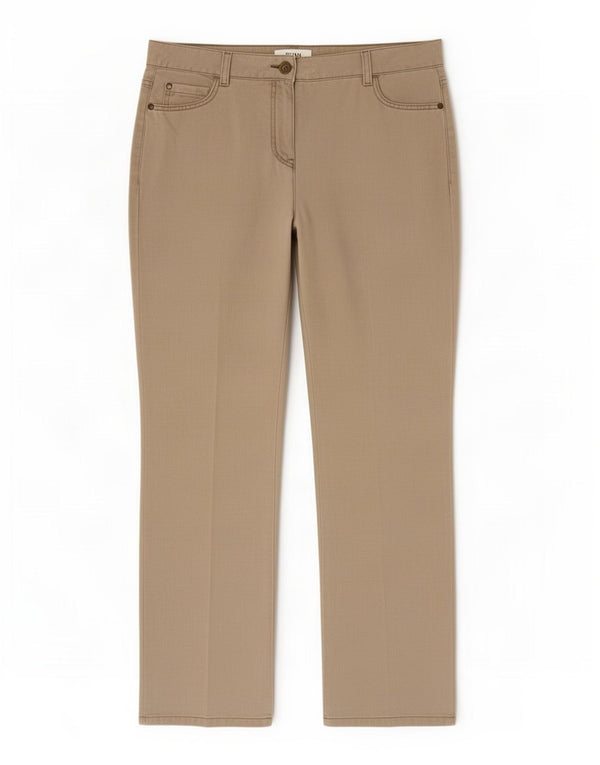 Marks & Spencer Pantalones Casuales Rectos para Mujer UK 44 Medium W34 L311 Beige