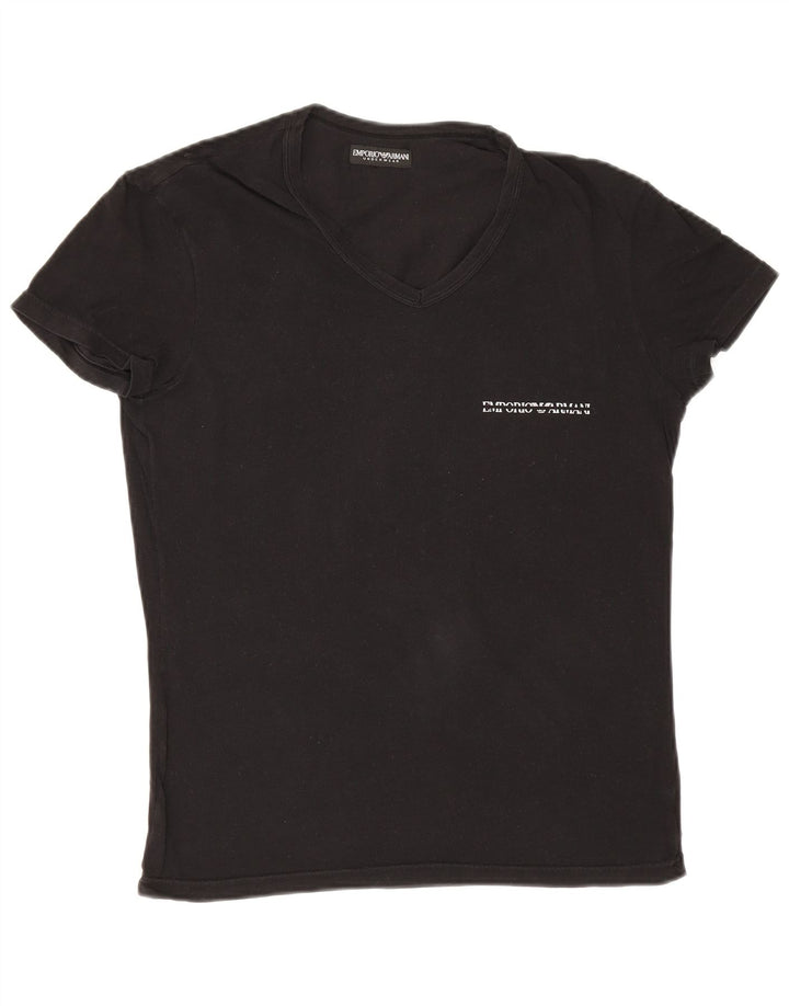 Emporio Armani Hombre Camiseta Top Medium Negro Algodón
