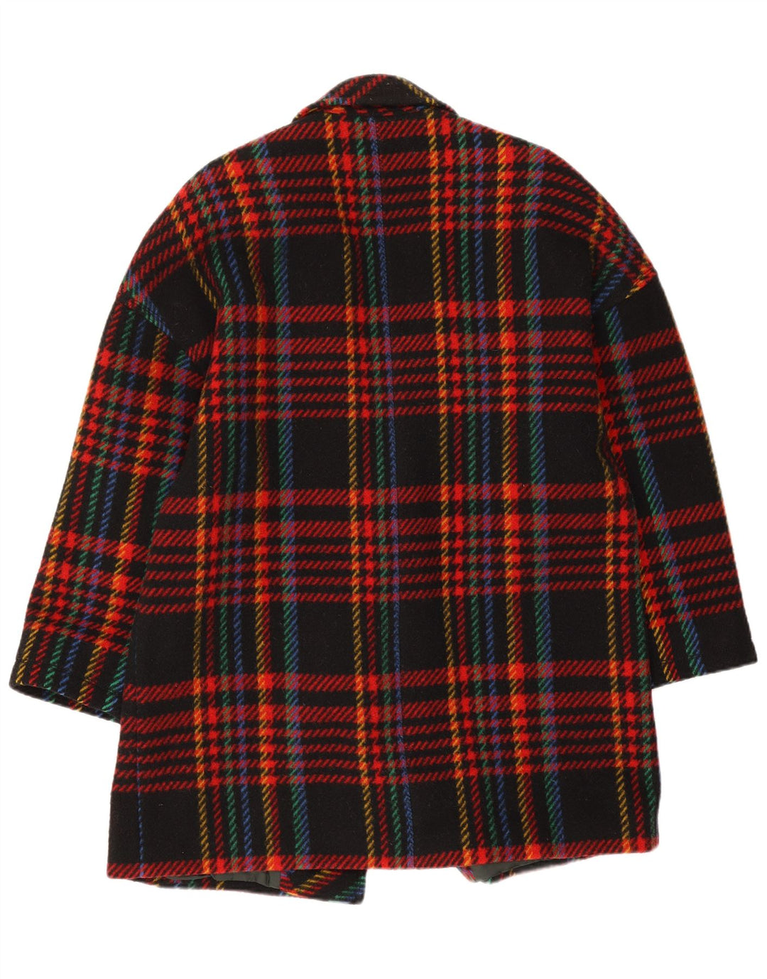 Vintage mujer 1 botón Blazer chaqueta IT 46 gran cheque multicolor