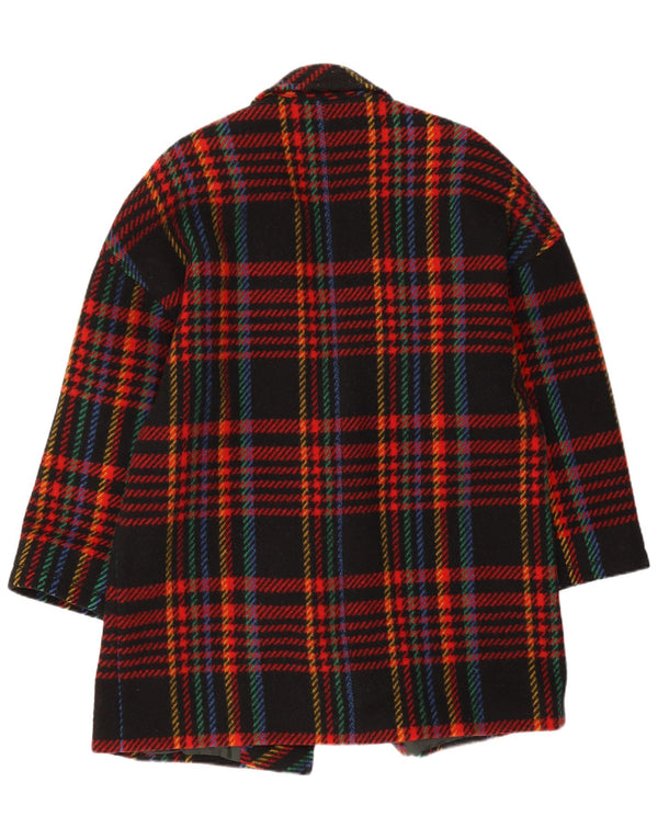 Vintage mujer 1 botón Blazer chaqueta IT 46 gran cheque multicolor