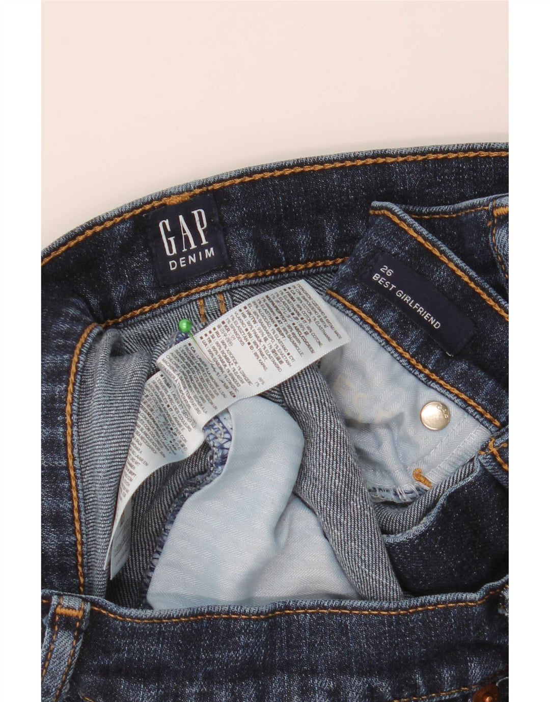Vaqueros Gap Girlfriend Slim W26 L27 Algodón Azul