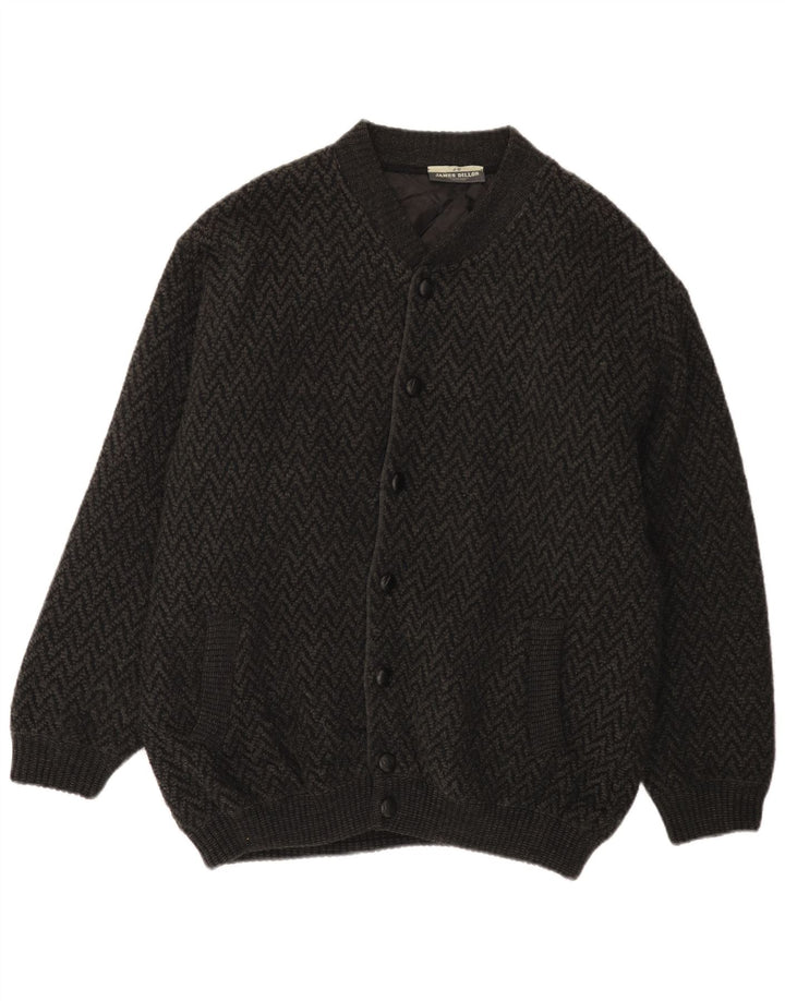 James Dillon Suéter tipo cárdigan para hombre XL Gris Chevron Acrílico