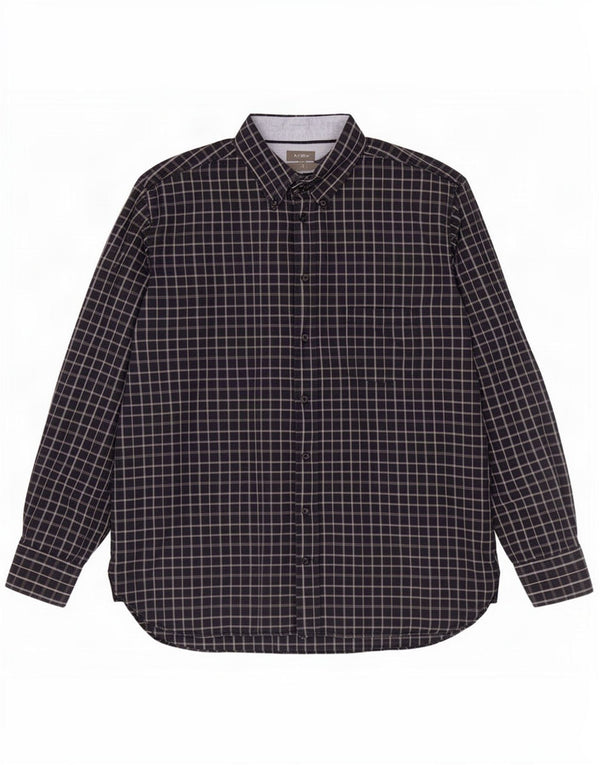 J. Crew Camisa para hombre 2XL Algodón a cuadros azul marino