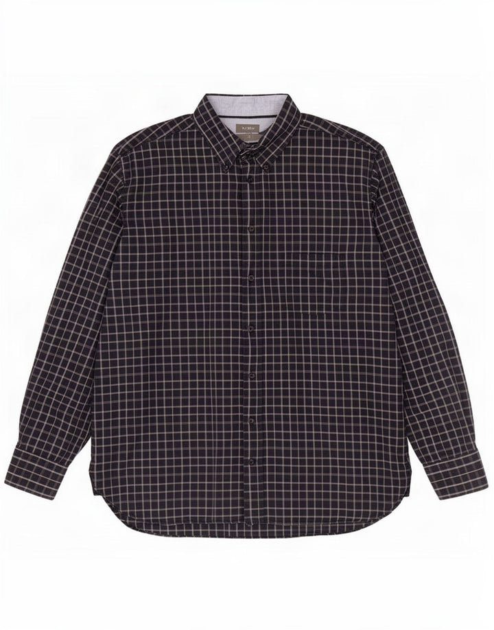 J. Crew Camisa para hombre 2XL Algodón a cuadros azul marino