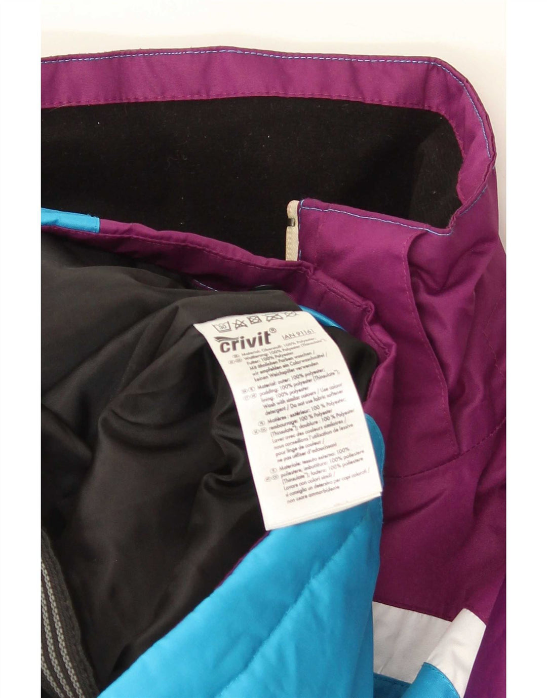 Crivit Chaqueta de esquí para mujer UK 40 Grande Púrpura Colorblock Poliéster