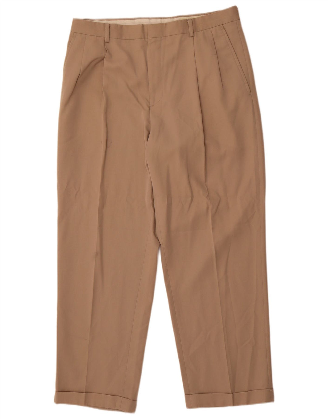 Eddie Bauer Pantalón chino con pinzas para hombre W36 L30 Poliéster beige
