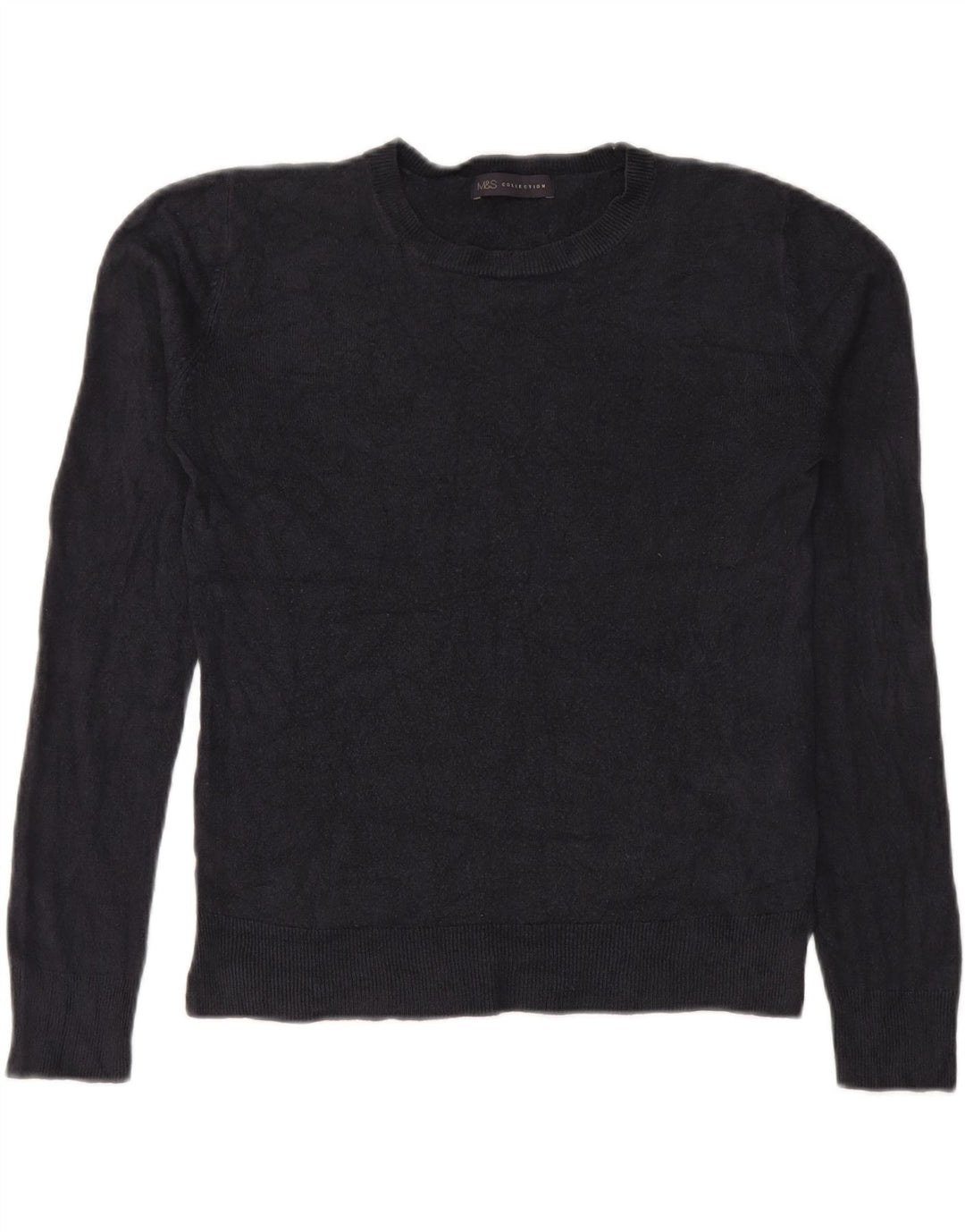 Marks & Spencer - Jersey de cuello redondo para mujer, talla 40, talla M, color azul marino