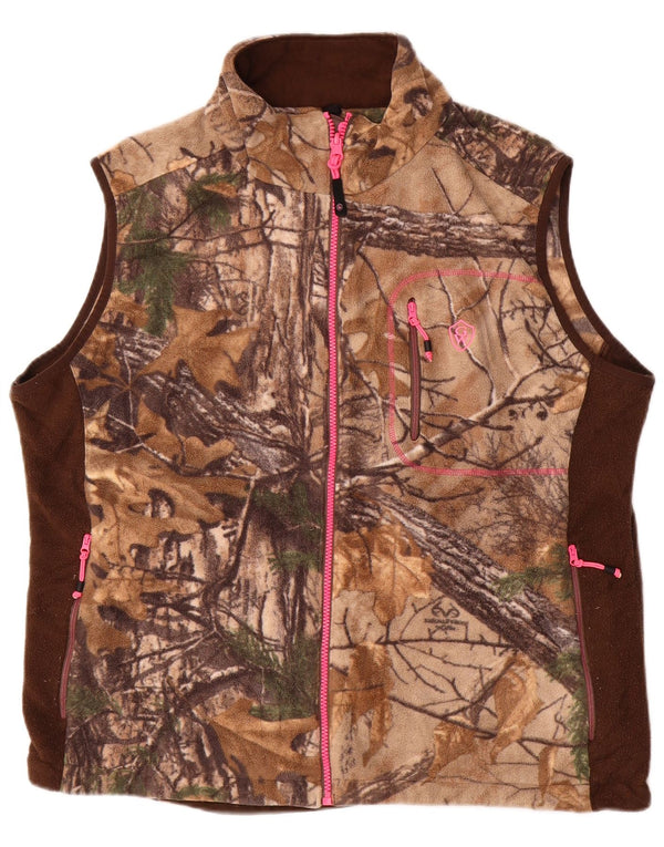 GAME WINNER Chaleco polar para mujer UK 20 2XL Poliéster de camuflaje marrón