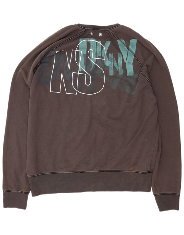 Dkny Hombre Sudadera Gráfica Jumper XL Algodón Gris