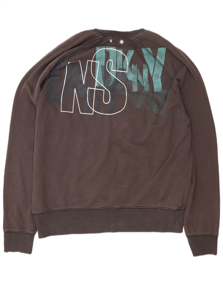 Dkny Hombre Sudadera Gráfica Jumper XL Algodón Gris