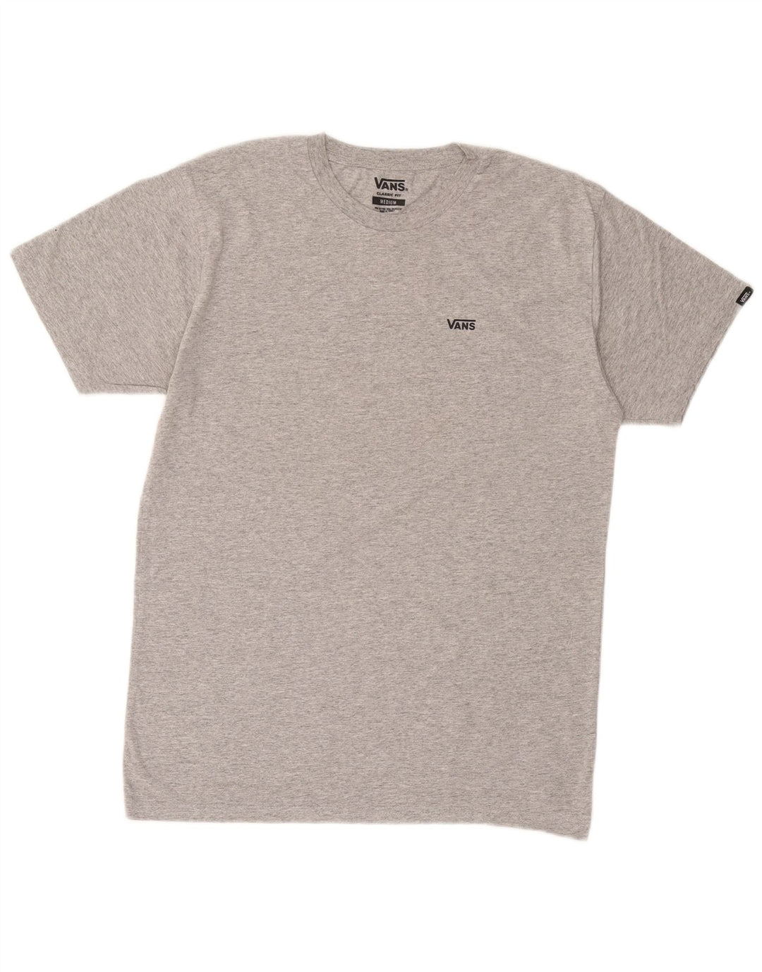 VANS Hombre Classic Fit Camiseta Top Algodón Gris Medio