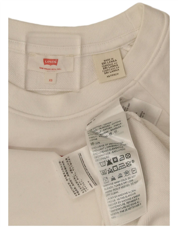 Levi's Sudadera de gran tamaño con gráfico para mujer UK 6 XS Algodón blanco