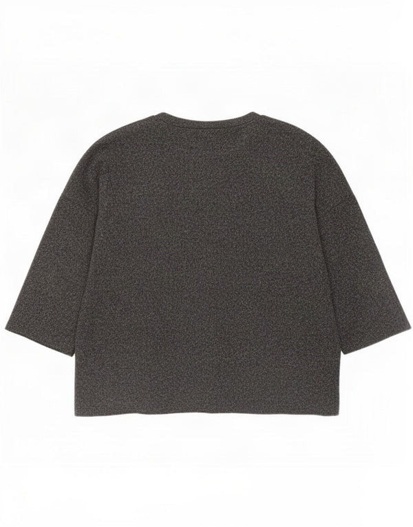 Zara Mujer Top Manga 3/4 UK 46 Grande Poliéster Gris