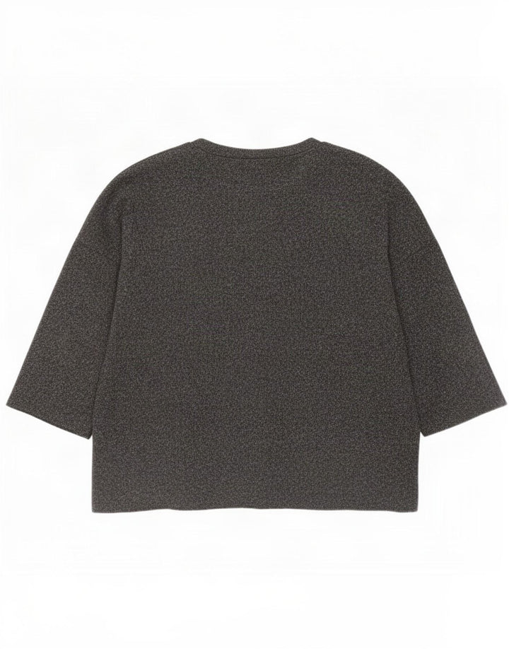 Zara Mujer Top Manga 3/4 UK 46 Grande Poliéster Gris
