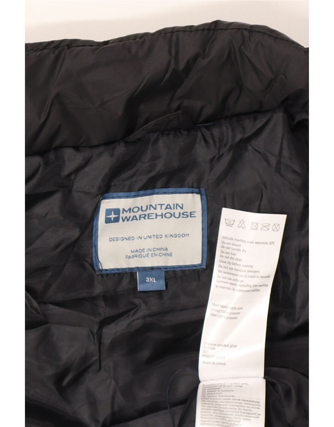 Chaleco acolchado para hombre Mountain Warehouse UK 46 3XL Nylon negro