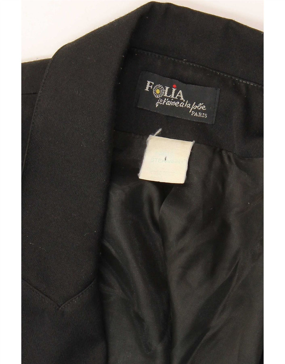 Vintage mujer doble pecho Blazer chaqueta Reino Unido 12 medio negro Paisley