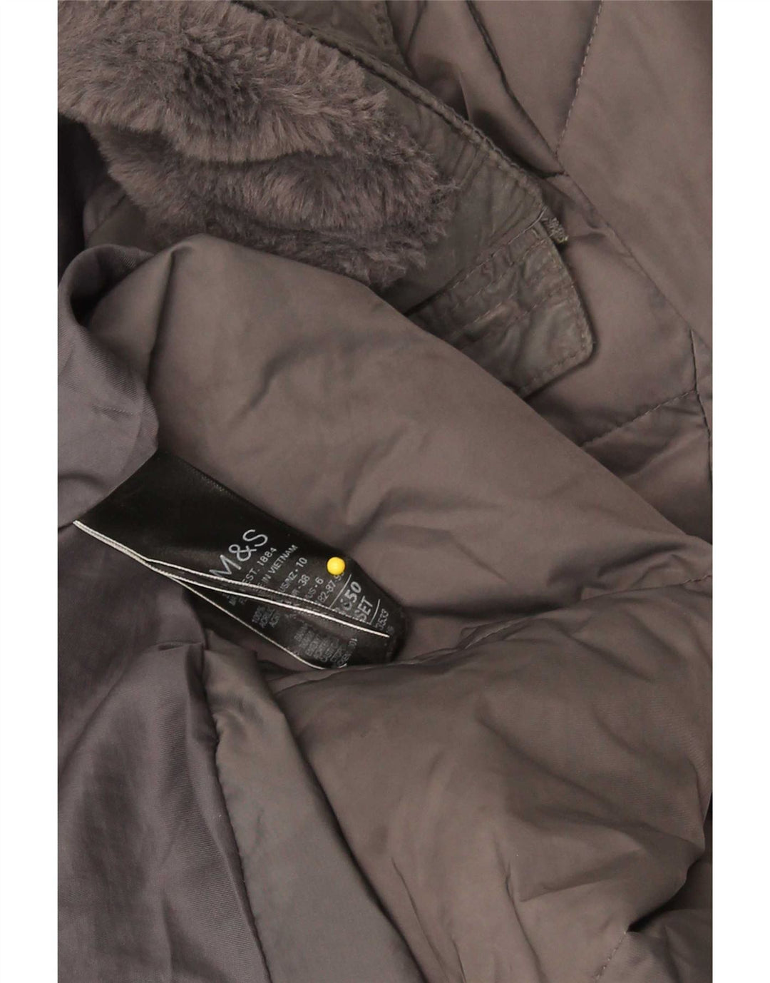 Marks & Spencer Abrigo acolchado extragrande con capucha para mujer UK 10 Small Grey