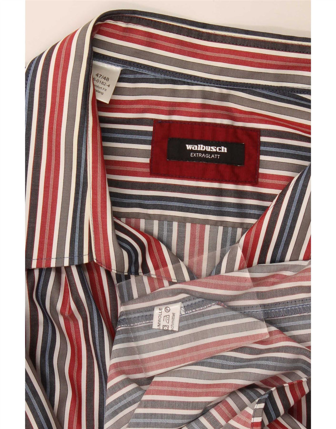 Walbusch Camisa para hombre Talla 47/48 2XL Algodón a rayas multicolor