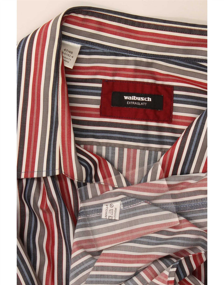 Walbusch Camisa para hombre Talla 47/48 2XL Algodón a rayas multicolor