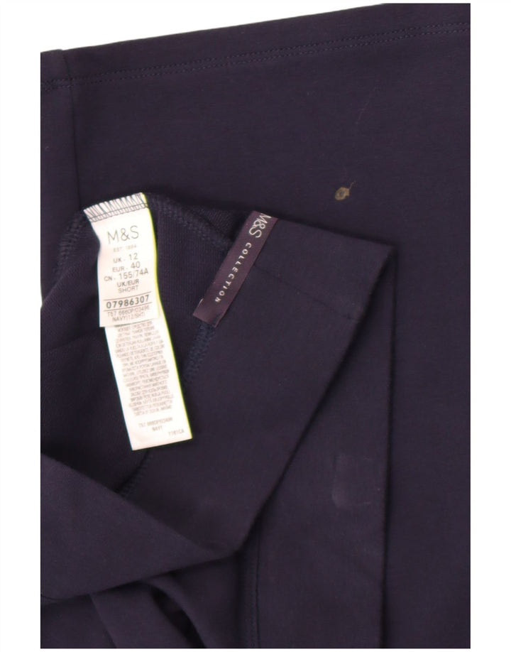 Marks & Spencer Pantalones de Chándal para Mujer UK 12 Medium Azul Marino Algodón