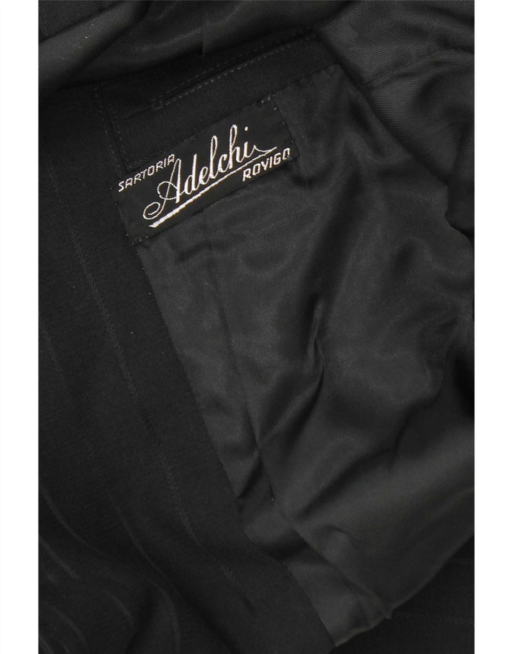 Vintage hombres 2 botones Blazer chaqueta Reino Unido 36 pequeño negro rayas