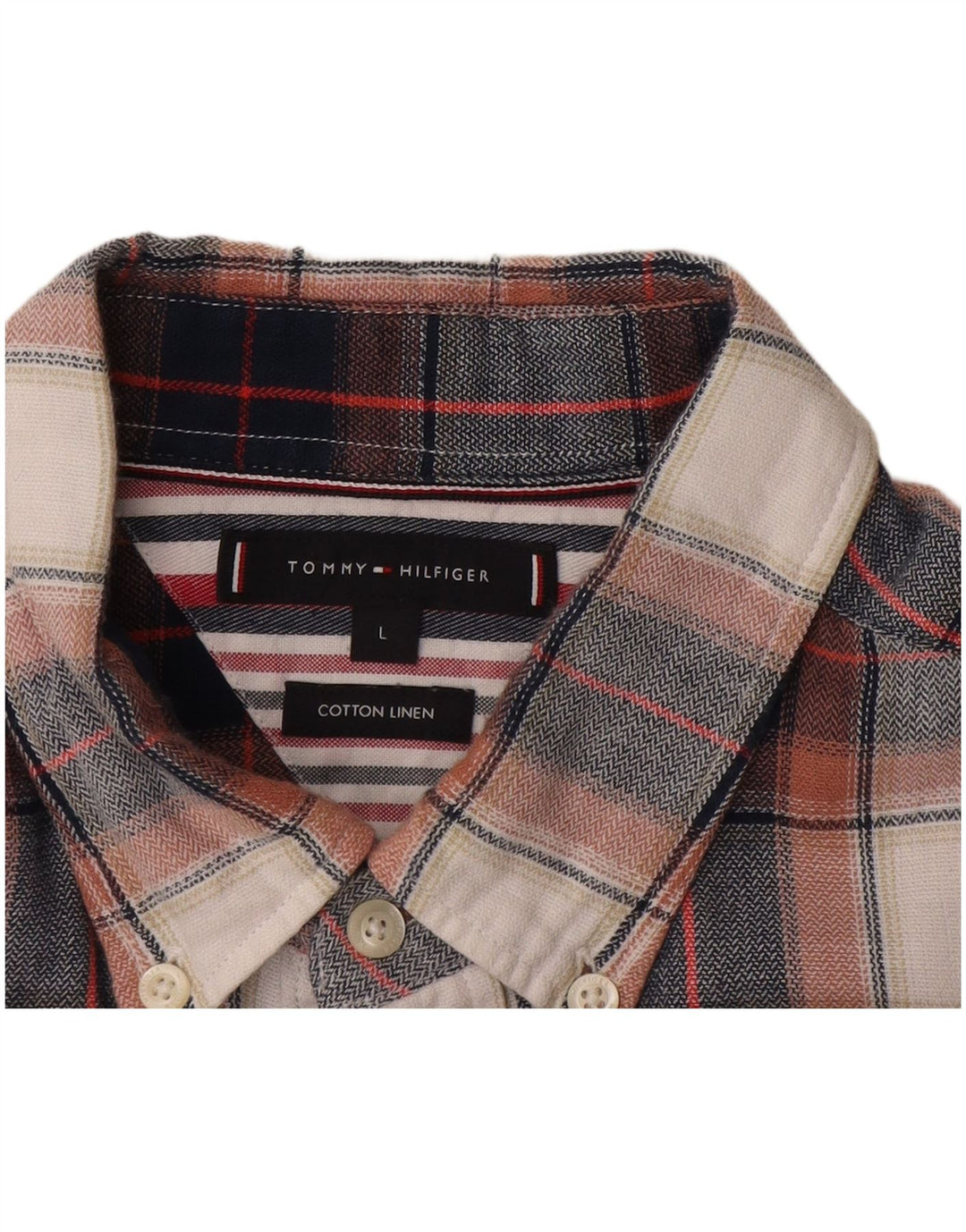 Tommy Hilfiger Camisa De Franela De Algodón A Cuadros Multicolores Grandes Hombre