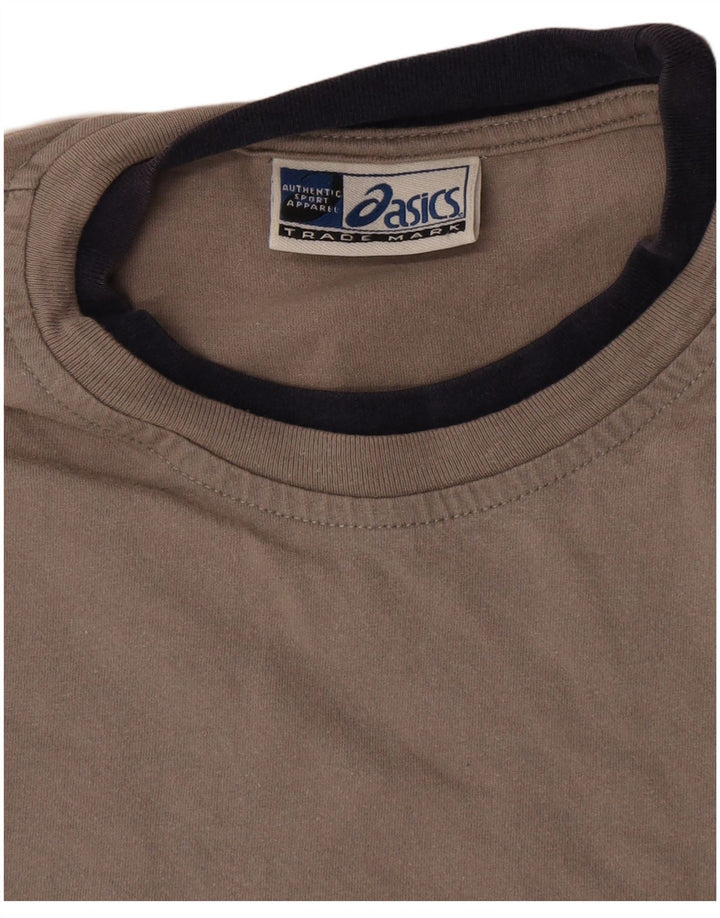 Asics Hombre Camiseta Gráfica Top Small Gris Colorblock Algodón