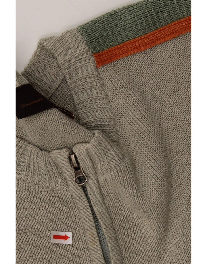 GAS Cárdigan Hombre XL Algodón Color Block Gris
