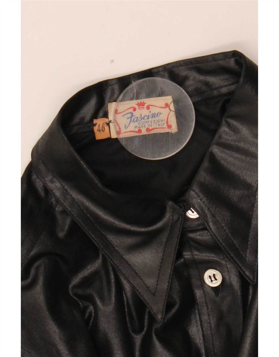 Fascino Camisa de cuero para mujer IT 46 Large Black