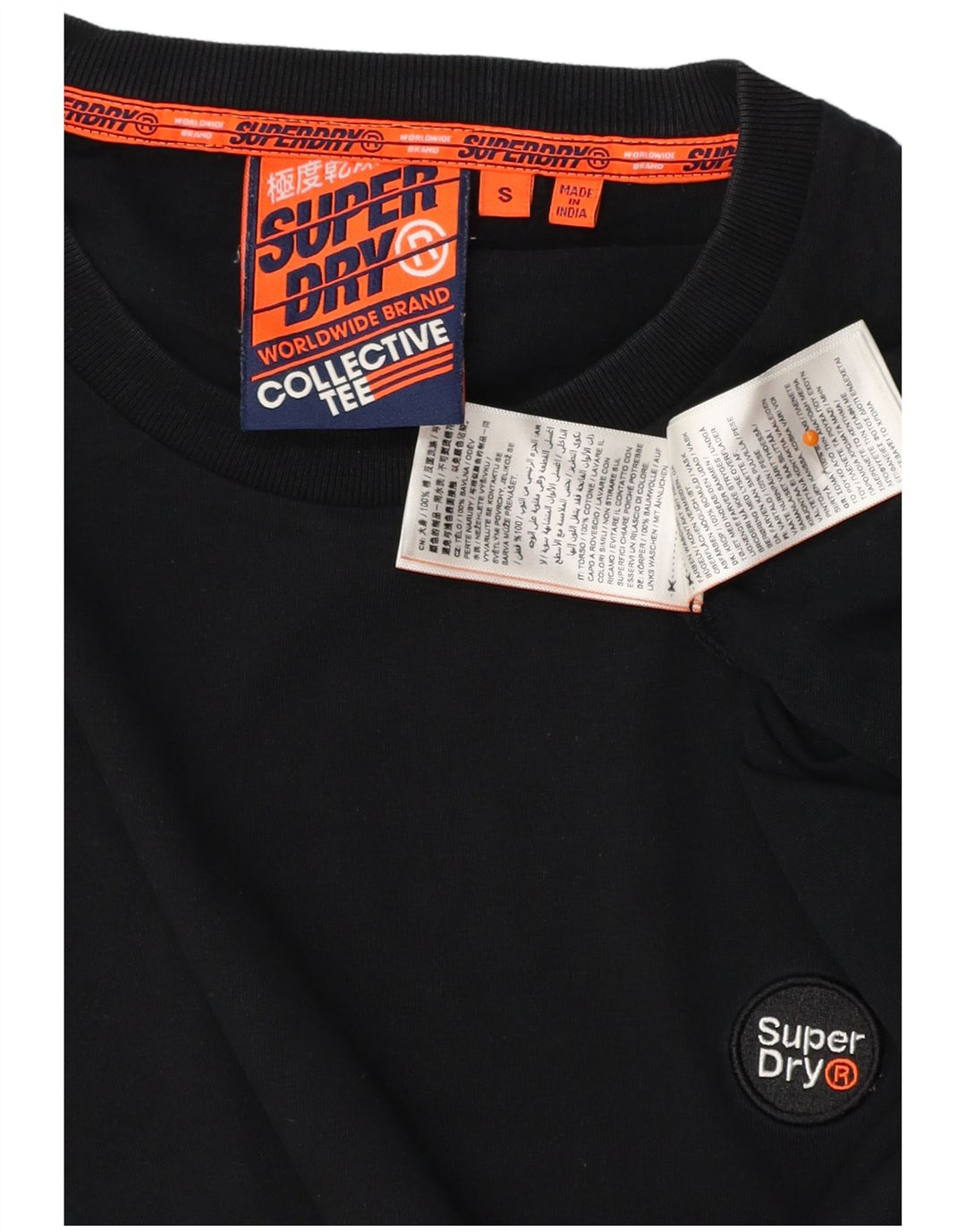 SUPERDRY Hombre Chaleco Top Pequeño Algodón Negro