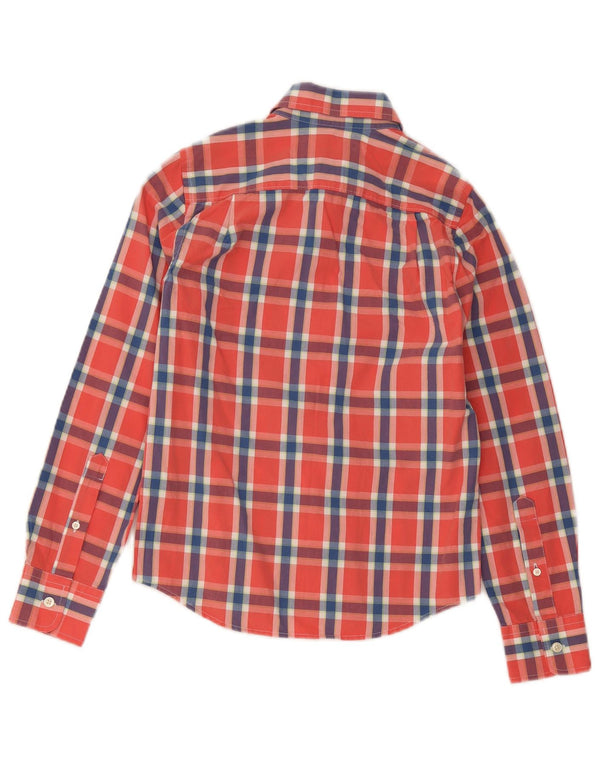 Abercrombie & Fitch Camisa ajustada para niño 10-11 años Mediana Algodón a cuadros rojos