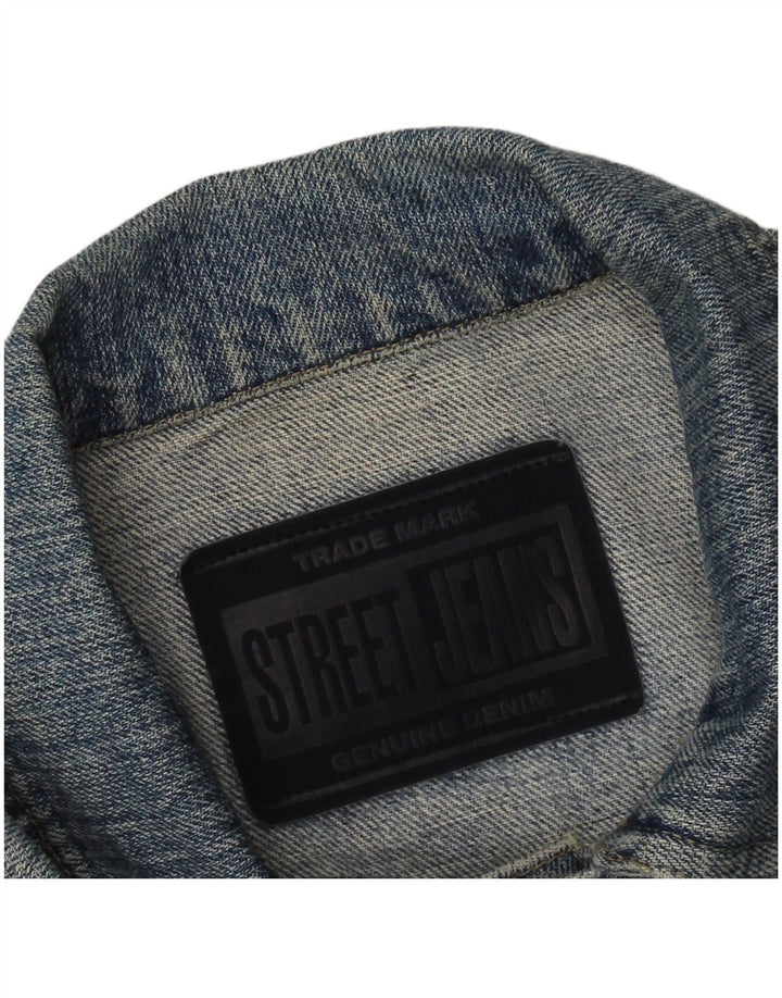 VINTAGE Chaqueta vaquera para mujer Reino Unido 12 Azul medio