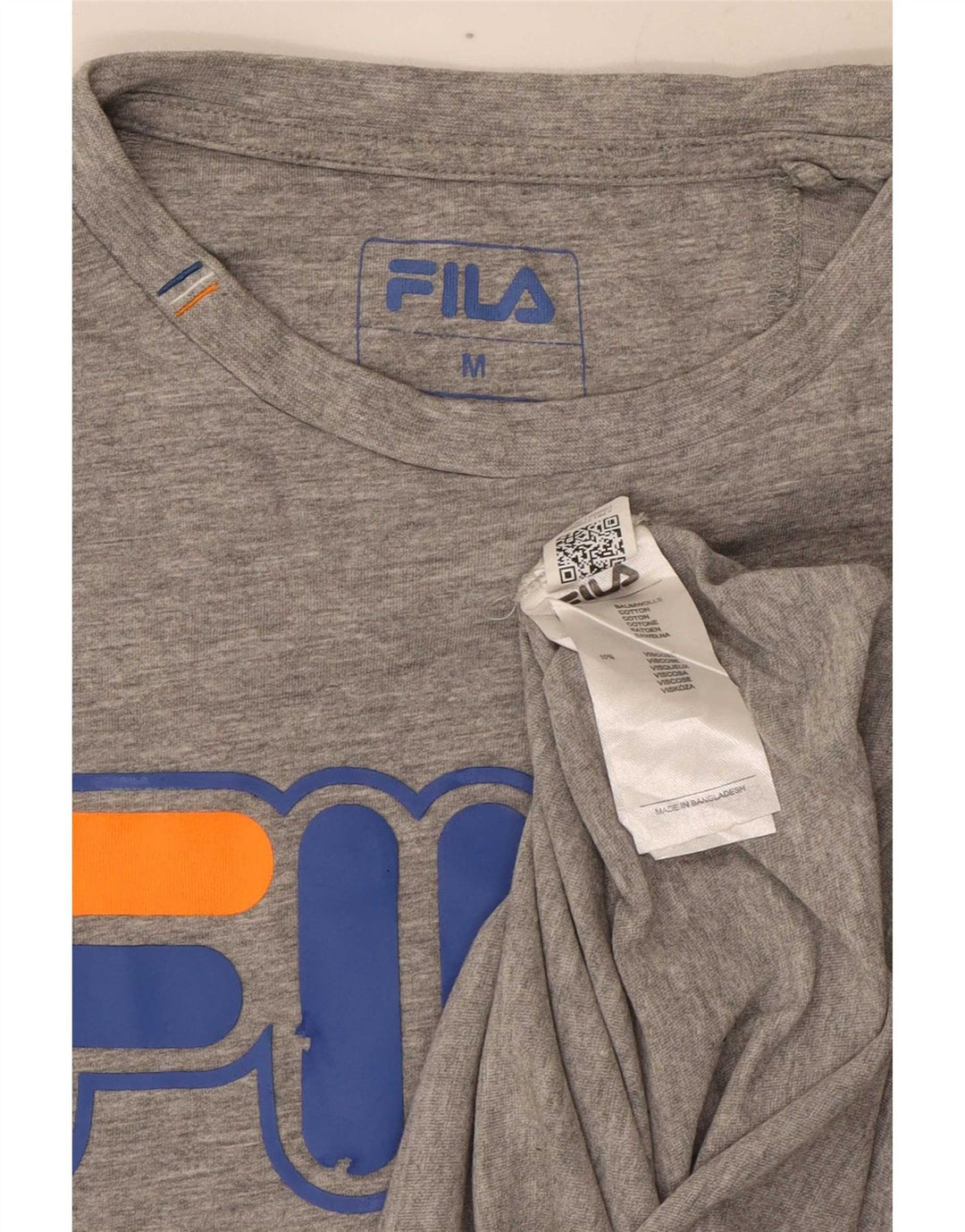 Fila Camiseta gráfica para hombre Top de algodón moteado gris medio