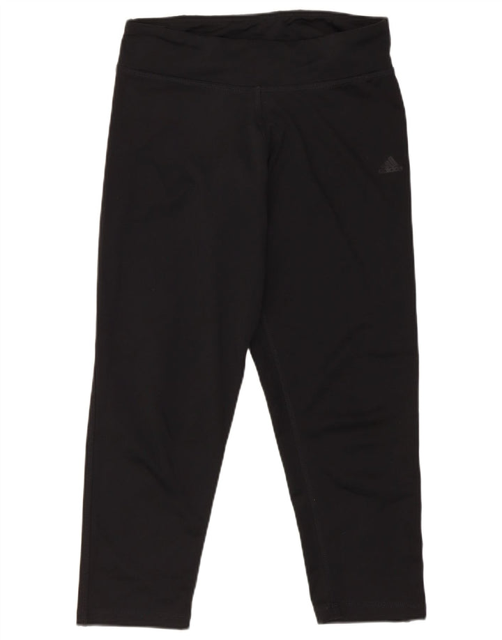 Adidas Leggings Capri para Mujer Reino Unido 8/10 Pequeño Poliéster Negro