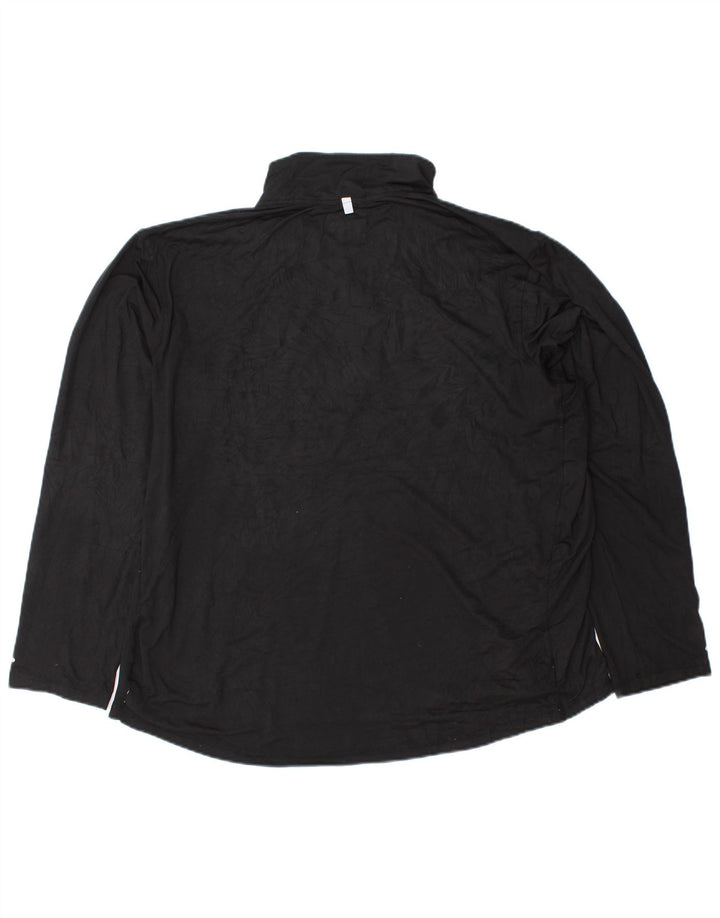 Russell Athletic Hombre Dri-Power Zip Neck Top Manga Larga XL Poliéster Negro