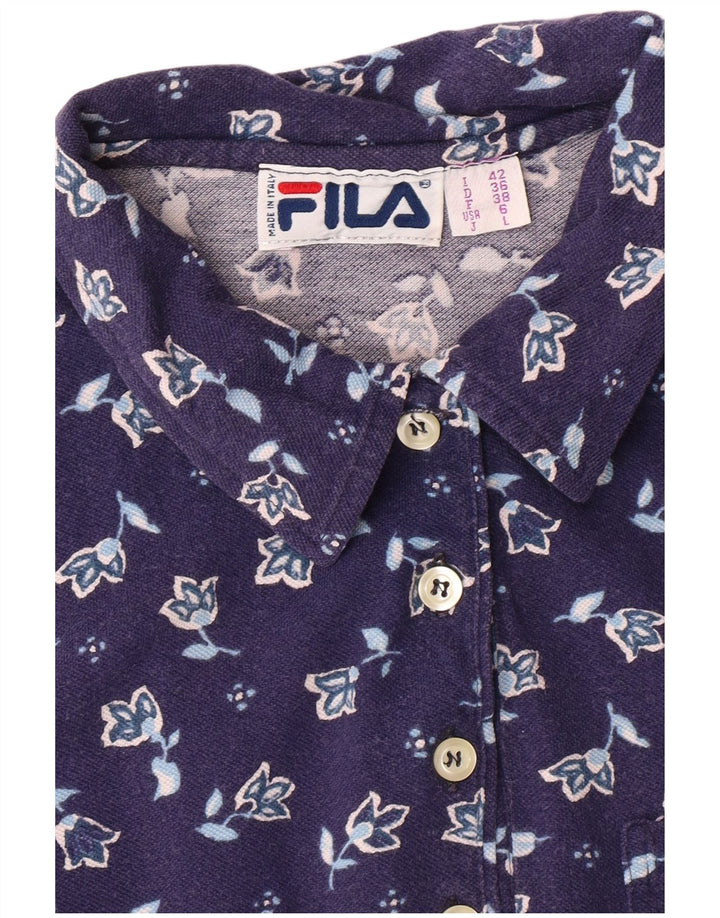 FILA Polo sin mangas para mujer IT 42 Medium Navy Blue Floral