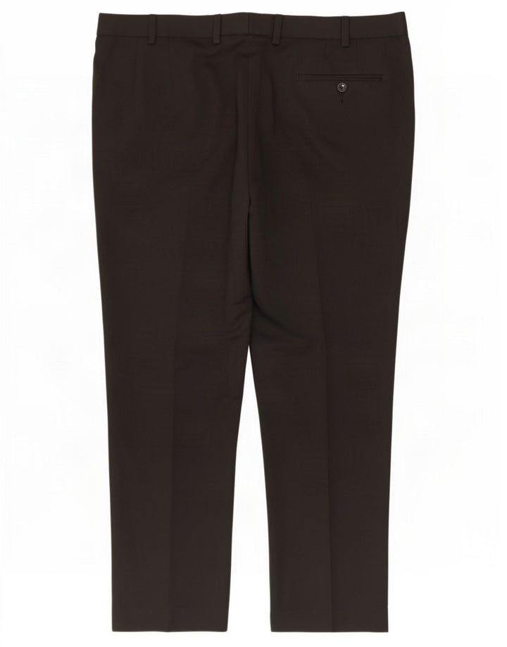 Marks & Spencer Pantalón de traje de corte regular para hombre W40 L29 Poliéster negro
