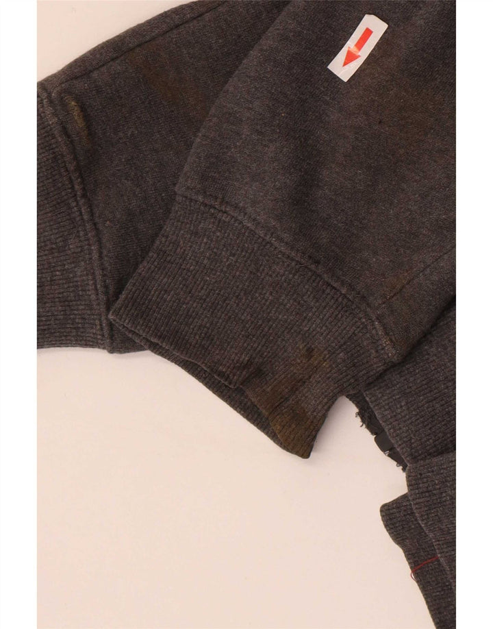 Starter Sudadera con capucha y cremallera para hombre, tamaño grande, algodón gris