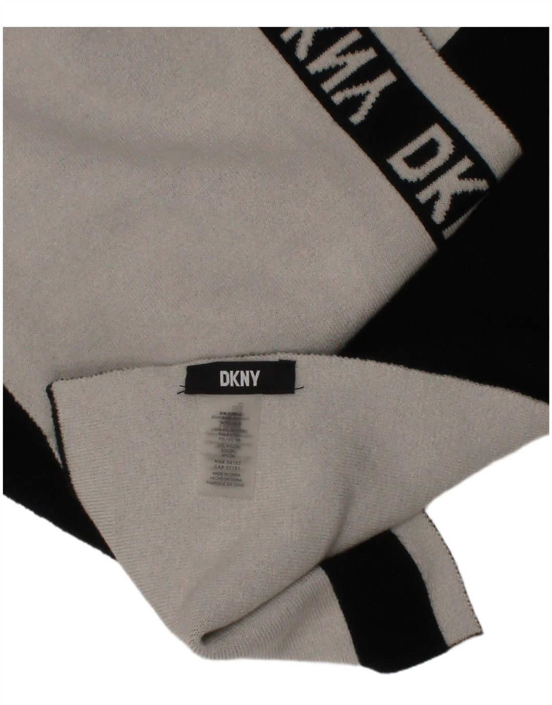Dkny Bufanda rectangular para hombre Talla única Logotipo acrílico a rayas negras