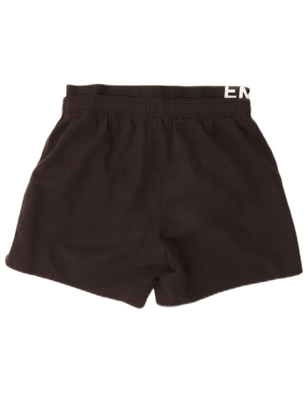 Emporio Armani Mens Graphic Graphic Bañador Shorts Pequeño Poliéster Negro