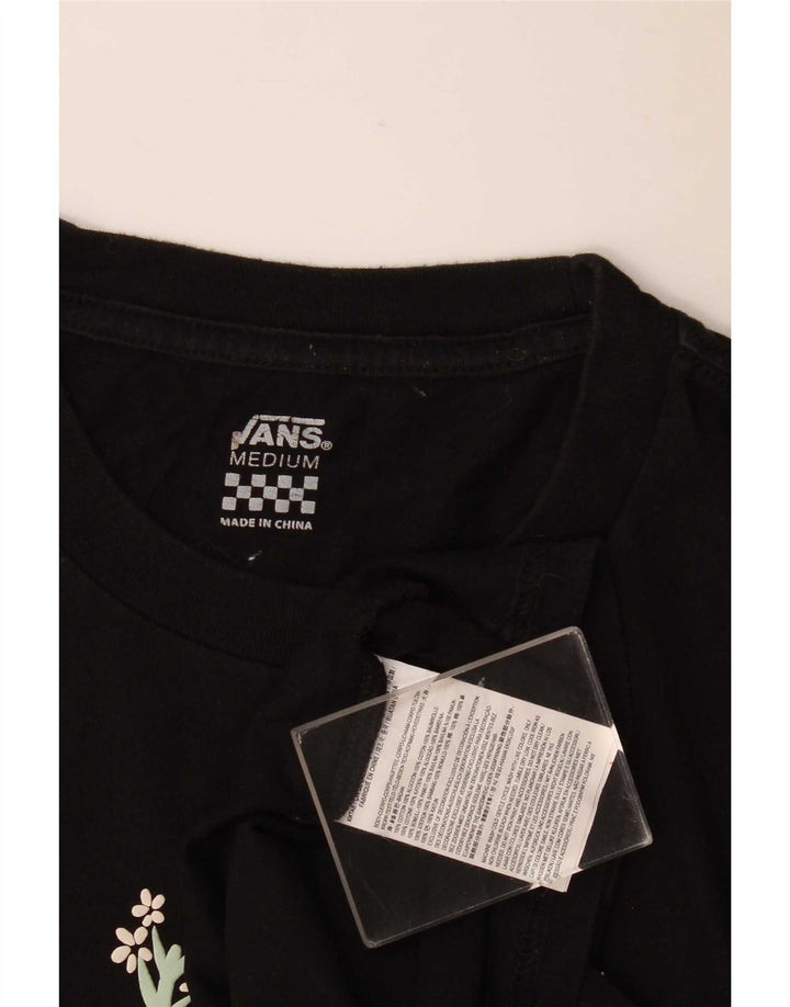 Vans Camiseta gráfica para hombre Top mediano de algodón floral negro