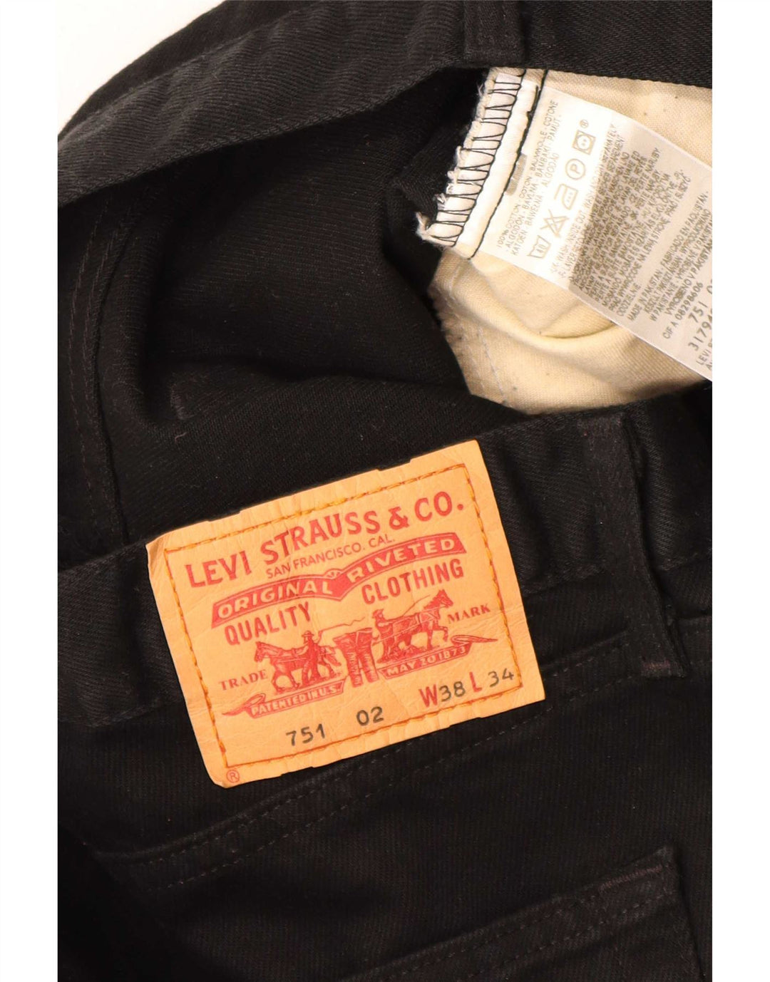 Levi's Jeans rectos 751 para hombre W38 L34 Algodón negro