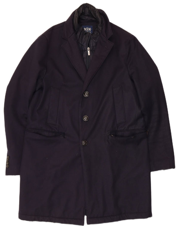 Abrigo Boggi Hombre IT 46 Small Lana Azul Marino