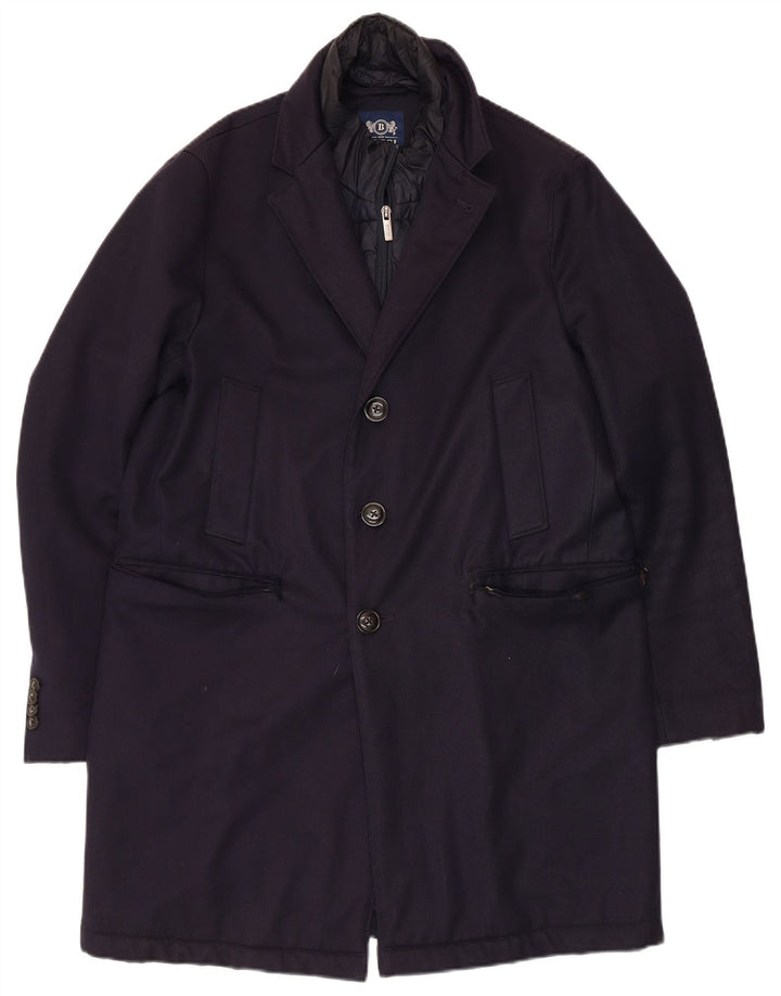 Abrigo Boggi Hombre IT 46 Small Lana Azul Marino