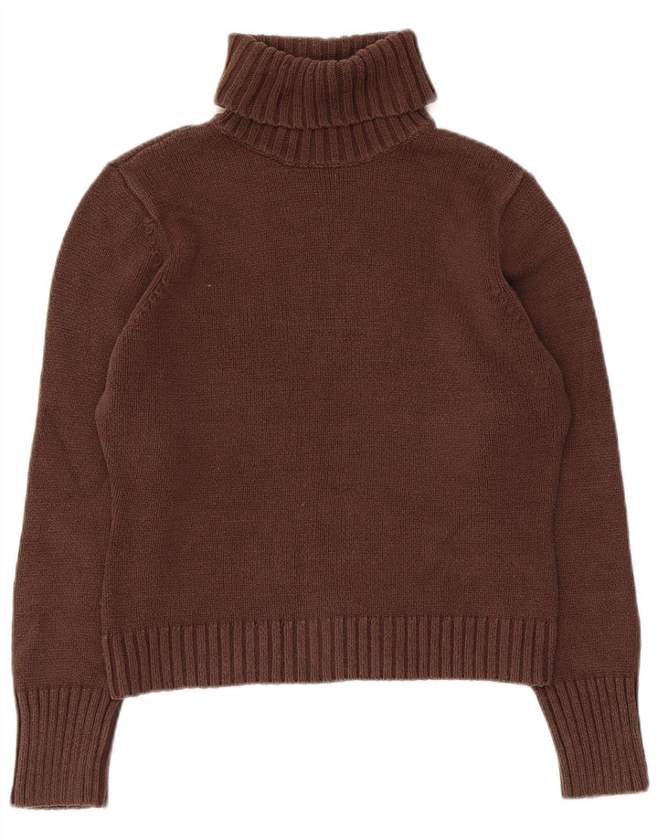 Marks & Spencer - Jersey corto con cuello vuelto para mujer, talla 40, color marrón medio