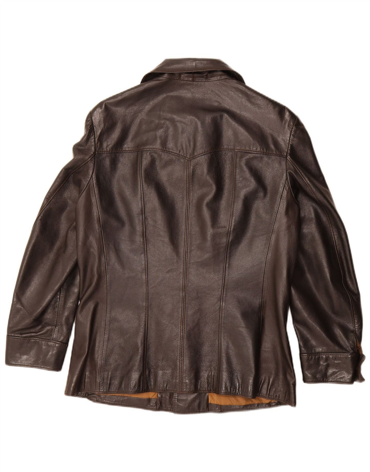 Chaqueta de cuero vintage para mujer IT 50 XL cuero marrón