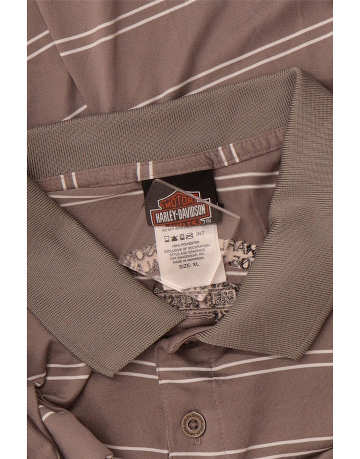 HARLEY DAVIDSON Polo Hombre XL Poliéster Rayas Gris