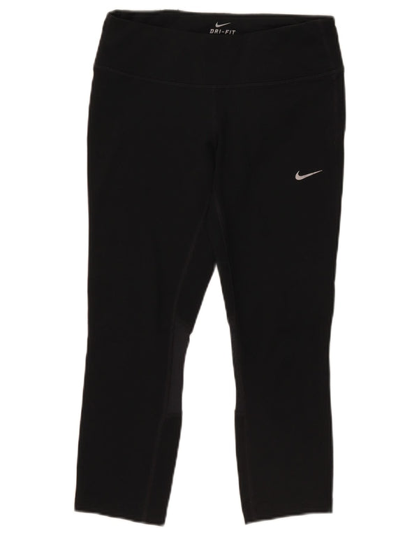 Nike - Leggings capri Dri Fit para mujer, talla 10, poliéster negro pequeño